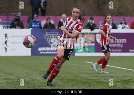 DURHAM CITY, UK. JAN 23RD Kasia LIPKA of Sheffield United during the FA Women's Championship match between Durham Women FC and Sheffield United at Maiden Castle, Durham City on Sunday 23rd January 2022. (Credit: Mark Fletcher | MI News) Credit: MI News & Sport /Alamy Live News Stock Photo