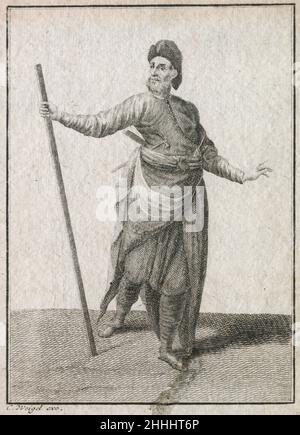 Antique 17th century engraving, 'an Armenian builder' (Ein Armenischer Baumeister) by Johann Christoph Weigel, known as Christoph Weigel the Elder (1654-1725). SOURCE: ORIGINAL ENGRAVING Stock Photo