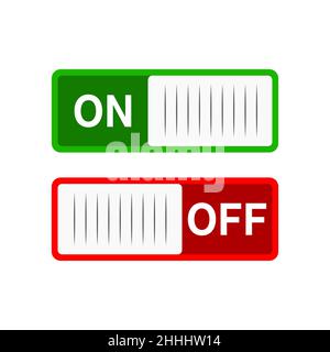 Toggle switch, On and Off position. Switches in flat design. Vector illustration Stock Vector