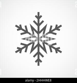 Snowflake icon. Gray snowflake isolated on light background. Vector illustration. Simple snowflake sign isolated. Stock Vector
