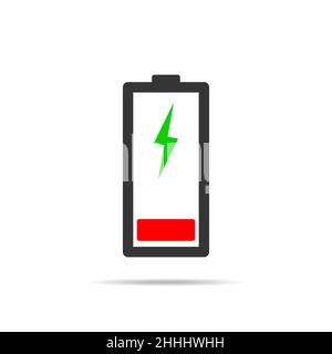 Charging battery icon, isolated on light background. Vector Illustration. Battery icon in flat design. Stock Vector