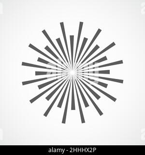 Gray firework icon in a flat minimalist design. Vector illustration. Festive firework sign on light background. Stock Vector