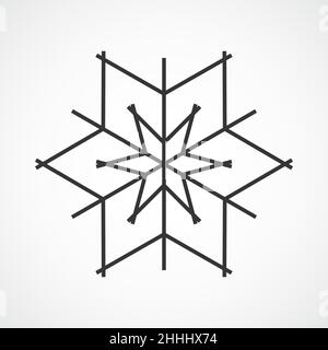 Snowflake icon. Gray snowflake isolated on light background. Vector illustration. Simple snowflake sign isolated. Stock Vector