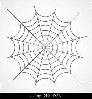 Gray cobweb isolated on light background. Vector illustration. Spider cobweb icon Stock Vector