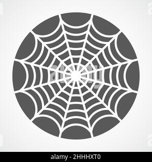 Gray cobweb isolated on light background. Vector illustration. Spider cobweb icon Stock Vector