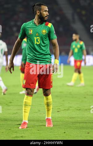 YAOUNDE, CAMEROON - JANUARY 24: Eric Maxim Choupo-Moting of Cameroon during the 2021 Africa Cup of Nations Play Offs - 1/8-finals match between Cameroon and Comoros at Stade d'Olembé on January 24, 2022 in Yaounde, Cameroon. (Photo by SF) Credit: Sebo47/Alamy Live News Stock Photo