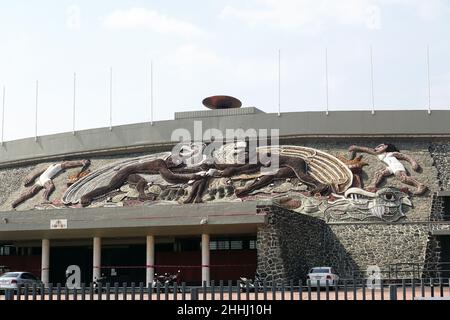 University Olympic Stadium, Estadio Olímpico Universitario, Mexico City, Ciudad de México, Mexico, North America, UNESCO World Heritage Site Stock Photo