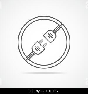 Wire plug and socket icon. Vector illustration. Plug and socket in flat design. Concept of connection and disconnection of the electricity. Stock Vector