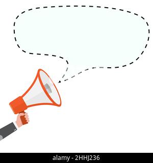 Loudspeaker or megaphone icon. Megaphone with speech bubble, isolated on white background. Vector illustration Stock Vector