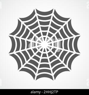 Gray cobweb isolated on light background. Vector illustration. Spider cobweb icon Stock Vector