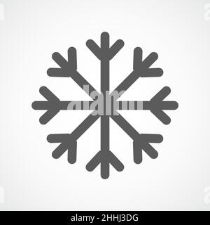 Snowflake icon. Gray snowflake isolated on light background. Vector illustration. Simple snowflake sign isolated. Stock Vector