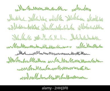 Abstract meadow line with grass. Continuous one line drawing. Nature vector illustration Stock Vector