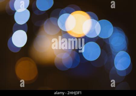 Abstract blue and yellow bokeh balls Stock Photo