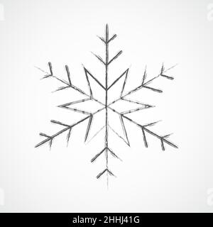 Snowflake icon. Gray snowflake isolated on light background. Vector illustration. Simple snowflake sign isolated. Stock Vector