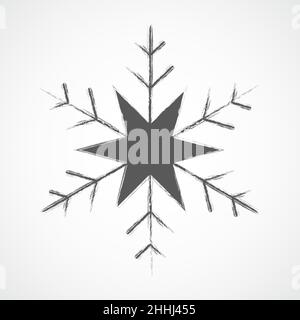 Snowflake icon. Gray snowflake isolated on light background. Vector illustration. Simple snowflake sign isolated. Stock Vector