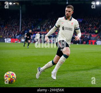 LONDON, United Kingdom, JANUARY 23: Liverpool's Jordan Henderson during Premier League between Crystal Palace and Liverpool  at Selhurst Park Stadium, Stock Photo