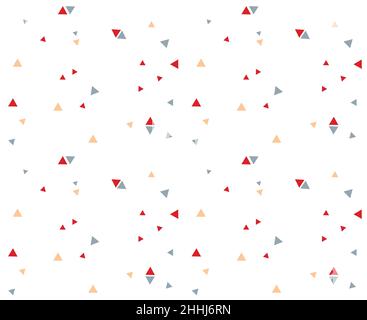 Triangle pattern seamless Abstract blue red orange color geometric hipster fashion design paper, textile print triangles pattern. Vector, modern inspi Stock Vector