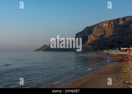Sunrise on sandy beaches near Gaeta, ancient Italian city in province Latina, Tyrrhenian sea Stock Photo