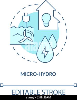 Micro hydro turquoise concept icon Stock Vector
