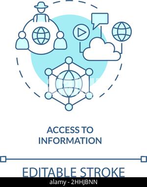 Access to information turquoise concept icon Stock Vector