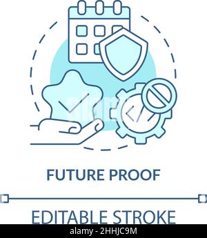 Future proof turquoise concept icon Stock Vector