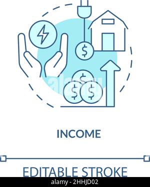 Income turquoise concept icon Stock Vector