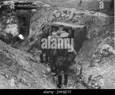 Captured German dugout, Western Front, WW1 Stock Photo - Alamy