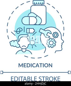 Medication turquoise concept icon Stock Vector