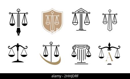 Law, finance, attorney and business logo design. Luxury, elegant modern concept design Stock Vector