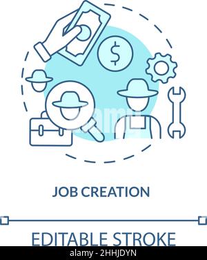 Job creation turquoise concept icon Stock Vector
