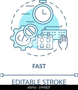 Fast turquoise concept icon Stock Vector