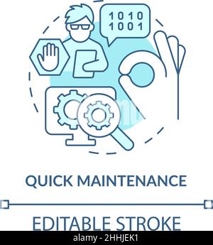 System maintenance turquoise concept icon. Shipbuilding worker. Ship ...