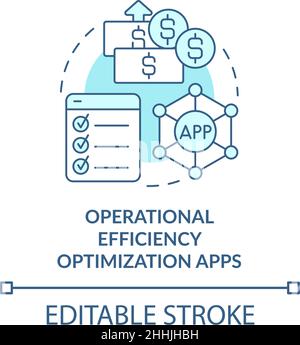 Operational efficiency turquoise concept icon Stock Vector