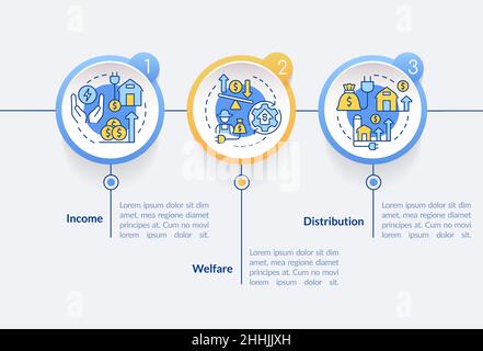 Impact of rural electrification circle infographic template Stock Vector