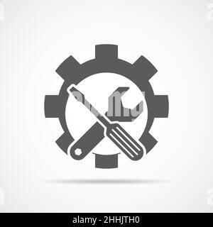 Service tool symbol in flat design. Vector illustration. Settings tools icon on light background Stock Vector