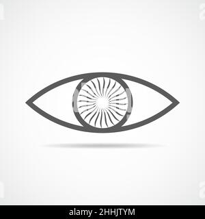 Flat human eye icon. Vector illustration. Symbol of eye isolated on light background. Stock Vector