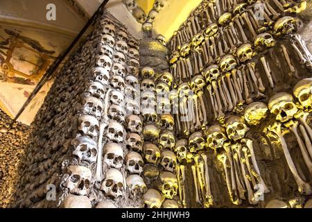 EVORA, PORTUGAL - JULY 25, 2017: Capela dos Ossos (Chapel of Bones) in Evora, Portugal in a beautiful summer day Stock Photo