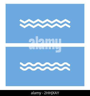 Waves outline icon in flat design. Vector illustration. Wave thin line symbol on blue background. Stock Vector