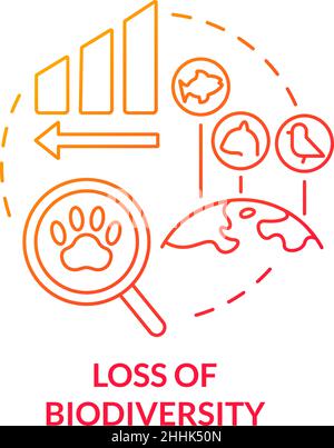 Biodiversity loss concept icon. Species extinction. Plants and animals ...