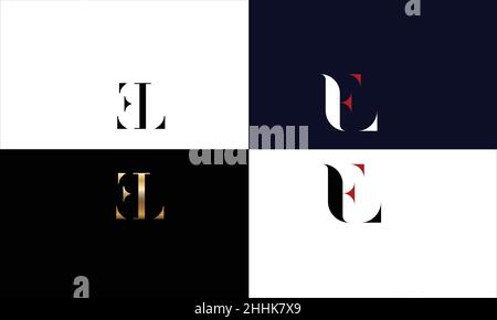 EL, LE Abstract Letters Logo MONOGRAM Stock Vector