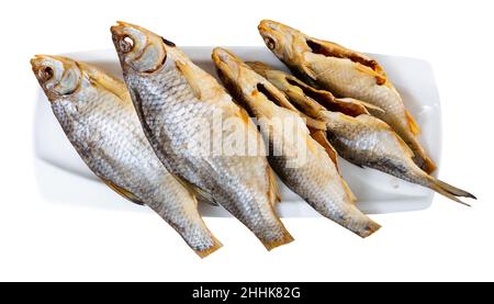 Dried roaches served on plate Stock Photo