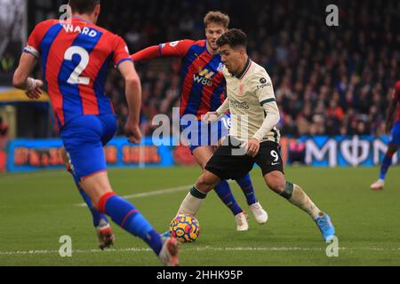 London, UK. 23rd Jan, 2022. Roberto Firmino of Liverpool (9) in action. Premier league match, Crystal Palace v Liverpool at Selhurst Park stadium in London on Sunday 23rd January 2022. this image may only be used for Editorial purposes. Editorial use only, license required for commercial use. No use in betting, games or a single club/league/player publications. pic by Steffan Bowen/Andrew Orchard sports photography/Alamy Live news Credit: Andrew Orchard sports photography/Alamy Live News Stock Photo