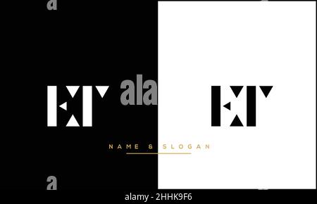 ET, TE Abstract Letters Logo monogram Stock Vector