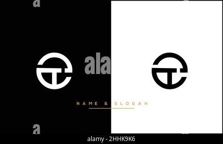 ET, TE Abstract Letters Logo monogram Stock Vector