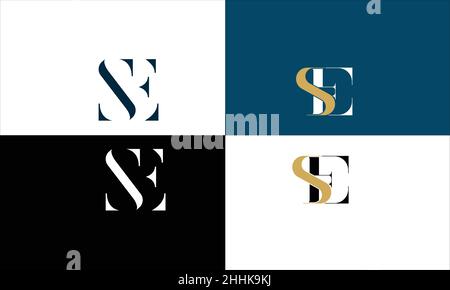 ES, SE Abstract Letters Logo MONOGRAM Stock Vector