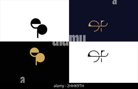 EP, PE Abstract Letters Logo MONOGRAM Stock Vector