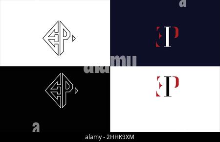 EP, PE Abstract Letters Logo MONOGRAM Stock Vector