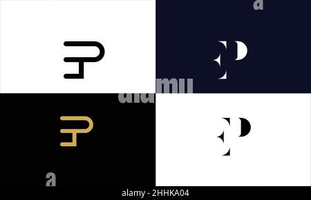 EP, PE Abstract Letters Logo MONOGRAM Stock Vector