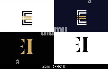 EI, IE Abstract Letters Logo Monogram Stock Vector