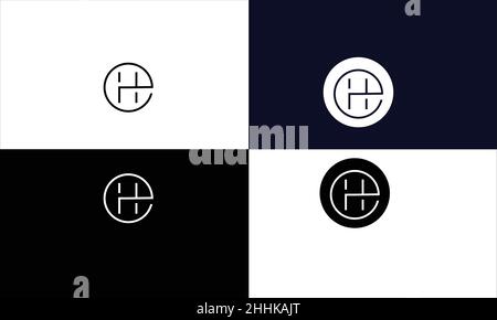 EH, HE Abstract Letters Logo MONOGRAM Stock Vector